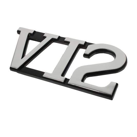 V12 Boot Badge, V12 Boot/Trunk Script Badge - Chromed