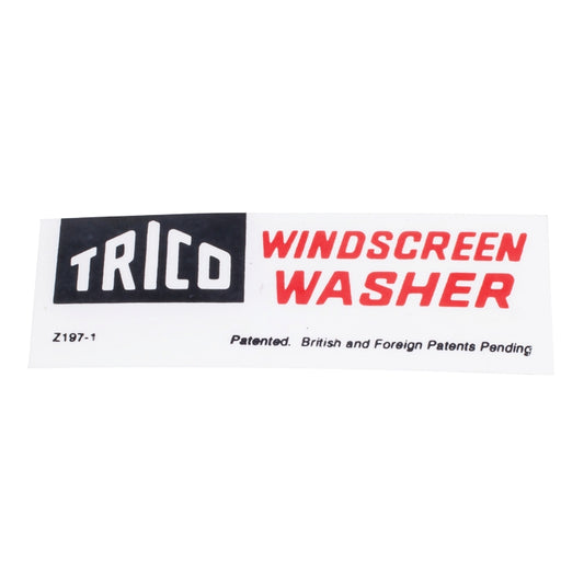 Trico Windscreen Washer Decal, Trico Windscreen Washer Decal