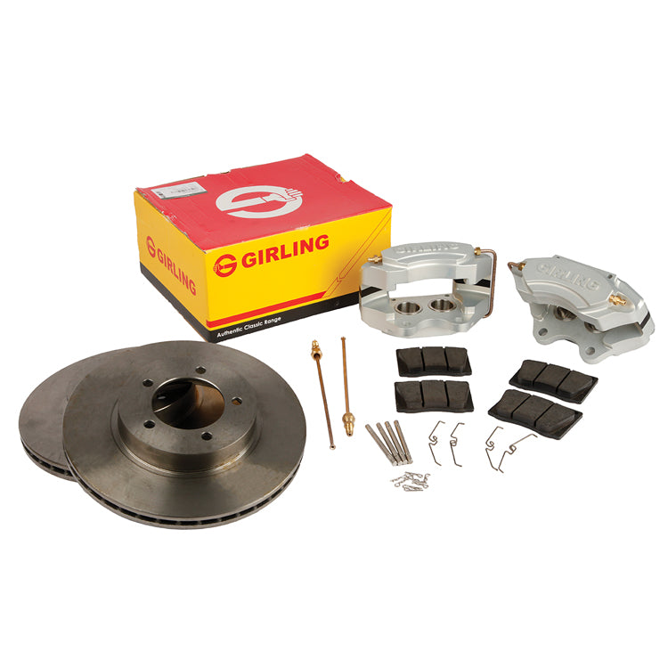 Girling up-rated 4 pot Brake Caliper kit replaces Dunlop 1 Calipers, with new vented discs